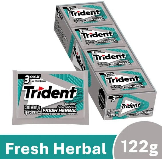 CHICLE TRIDENT 24 X 3 HERBAL