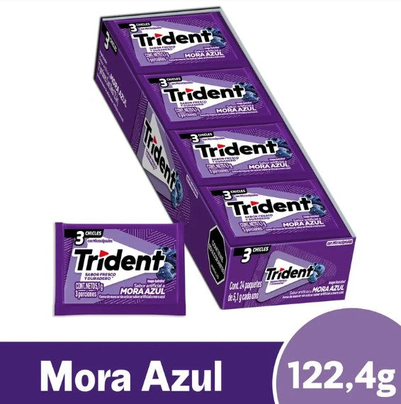 CHICLE TRIDENT 24 X 3 MORA