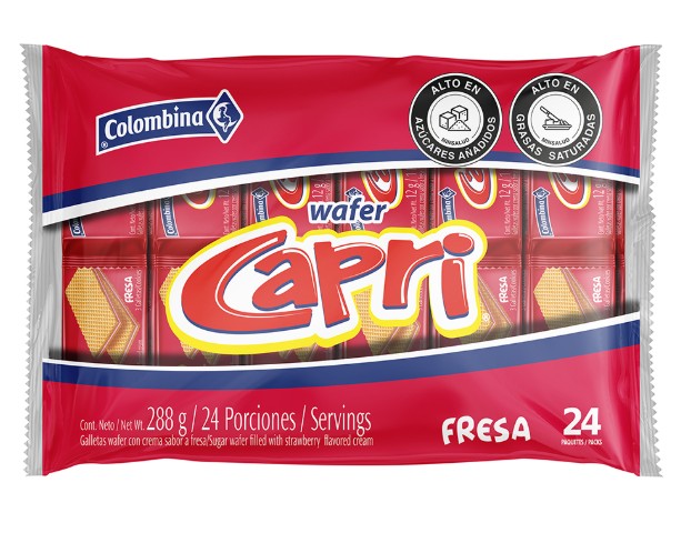 GALLETA WAFERS CAPRI X 24 FRESA